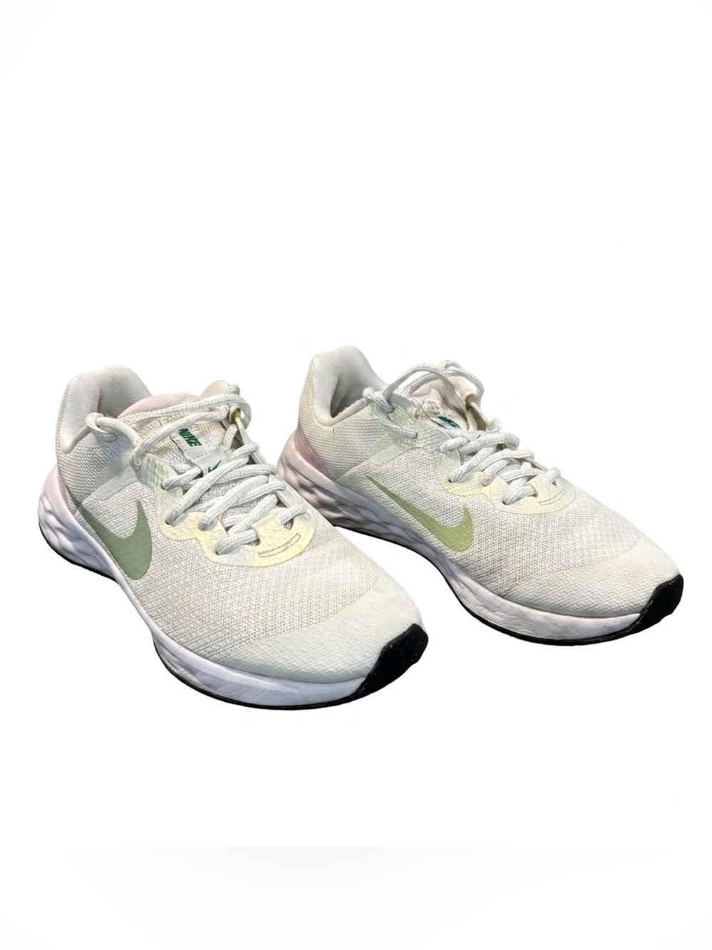 Nike Revolution 6 NN Off White Green Pink Running Shoes DR9980-115 Size 3.5Y